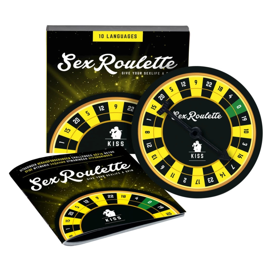 Tease & Please Sex Roulette Kiss žaidimas poroms su 24 bučinių užduotimis