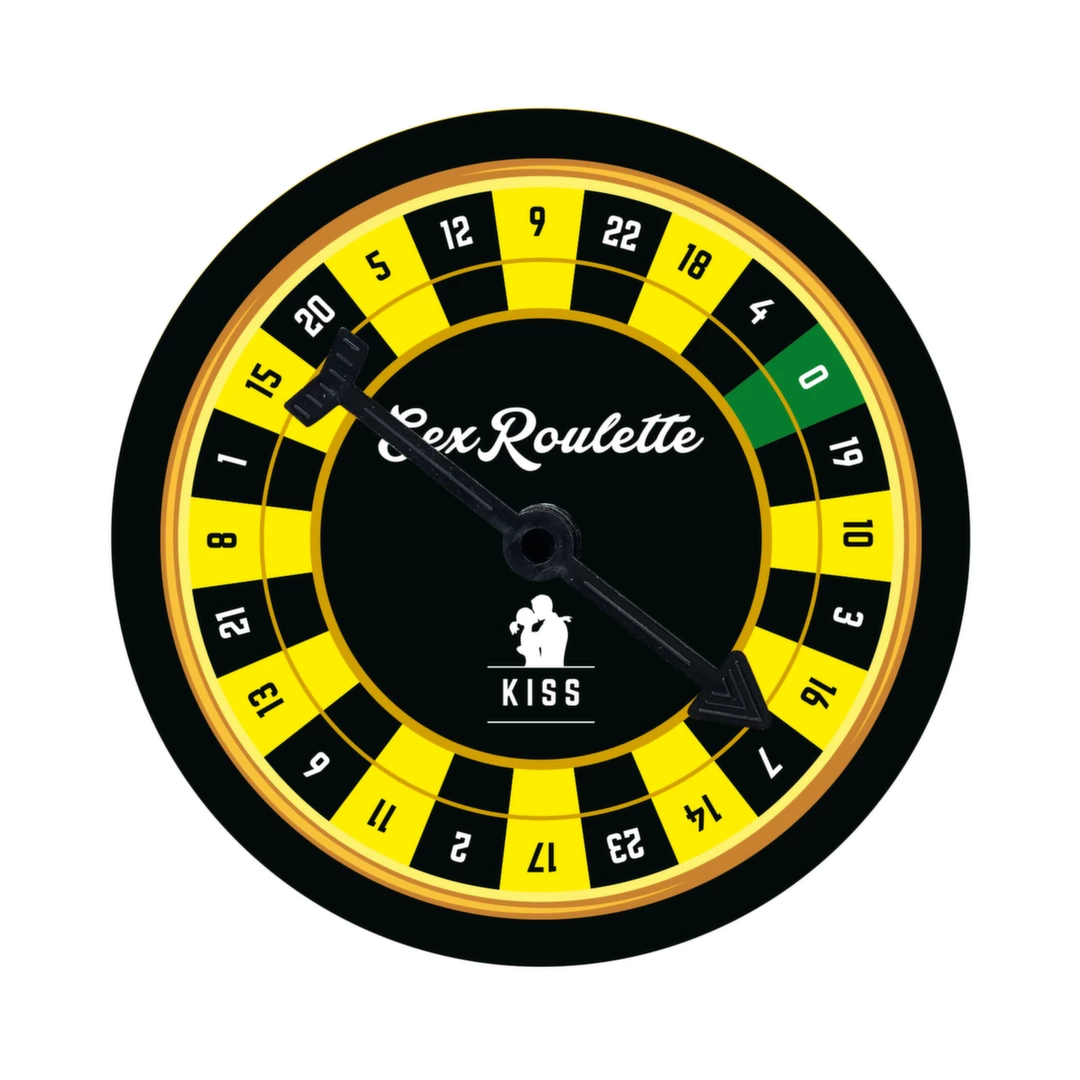 Tease & Please Sex Roulette Kiss žaidimas poroms su 24 bučinių užduotimis