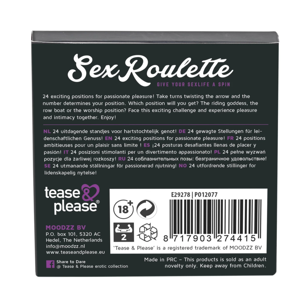 Tease & Please Kamasutra stalo žaidimas poroms, 24 užduotys