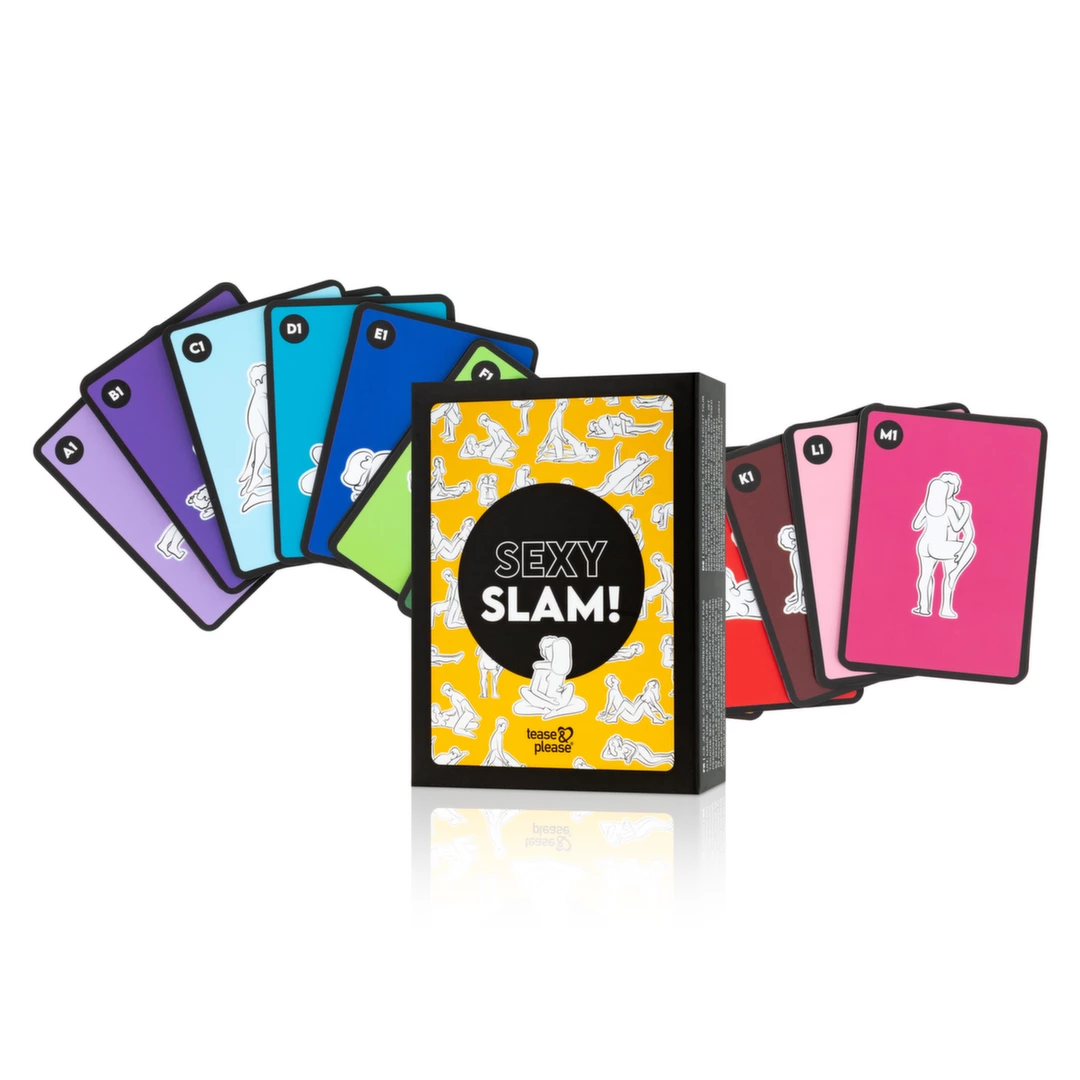 Tease & Please Sexy Slam kortų žaidimas suaugusiems, 2 žaidimai viename