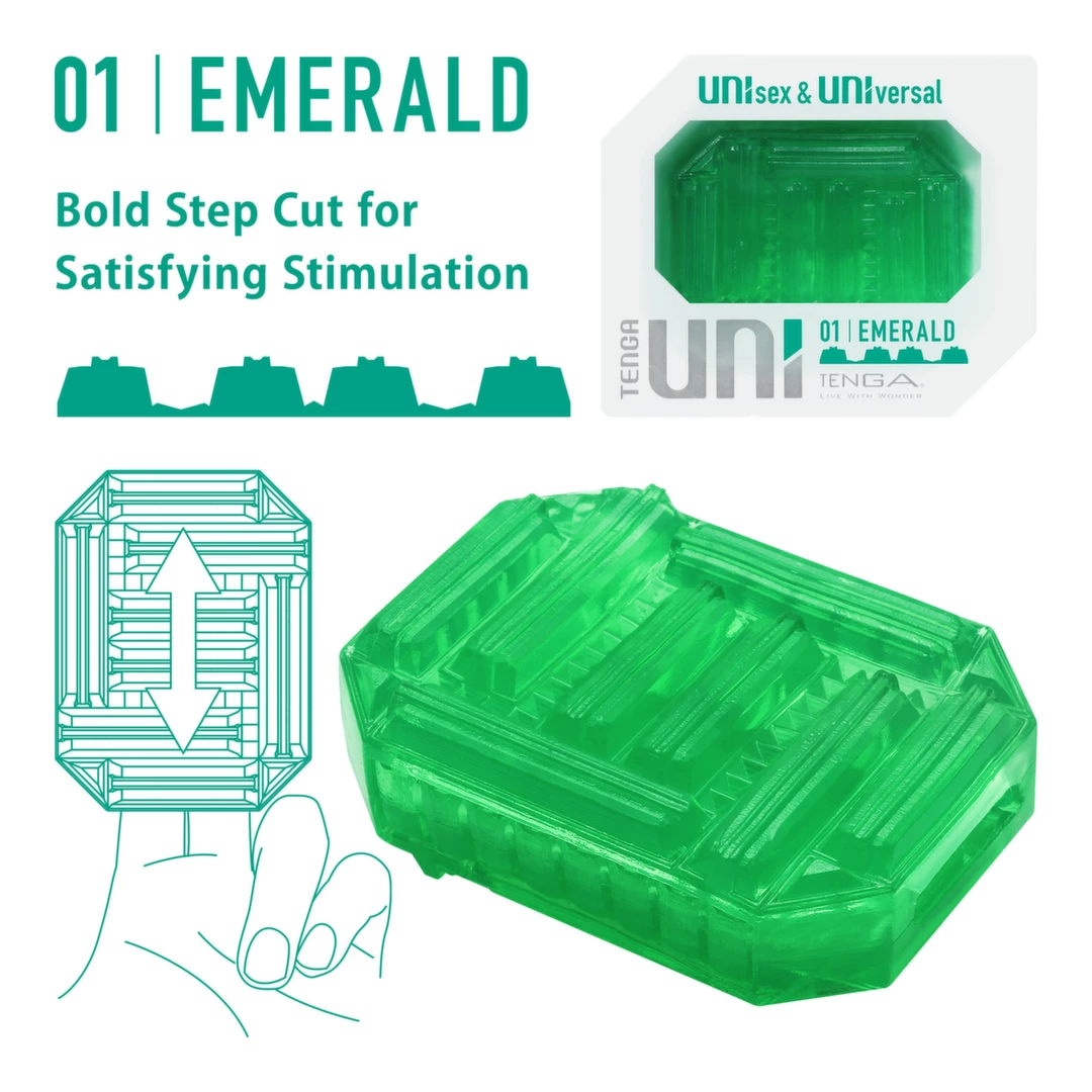 Tenga UNI Emerald universalus elastingas antgalis, daugkartinis, žalias