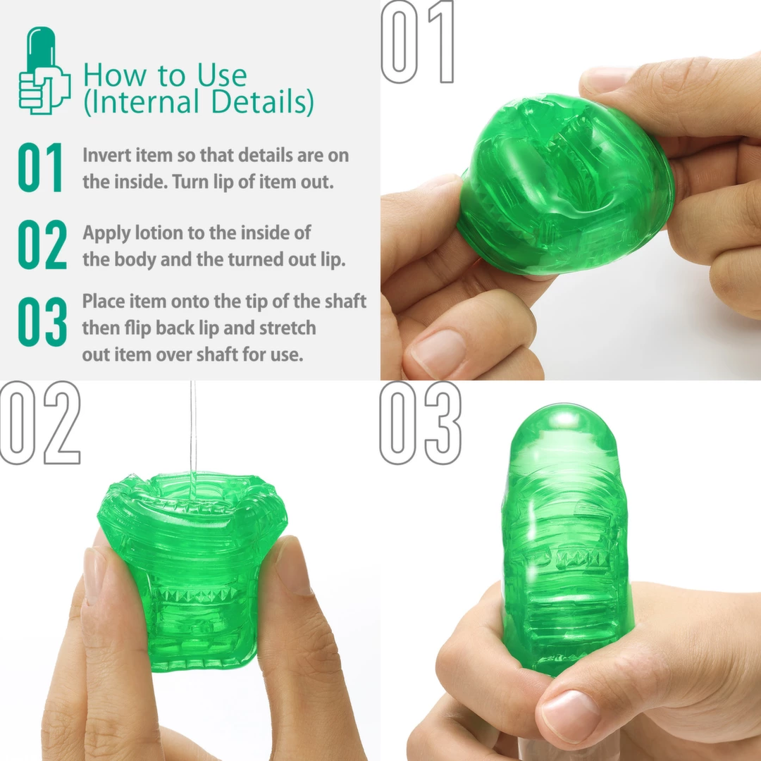 Tenga UNI Emerald universalus elastingas antgalis, daugkartinis, žalias