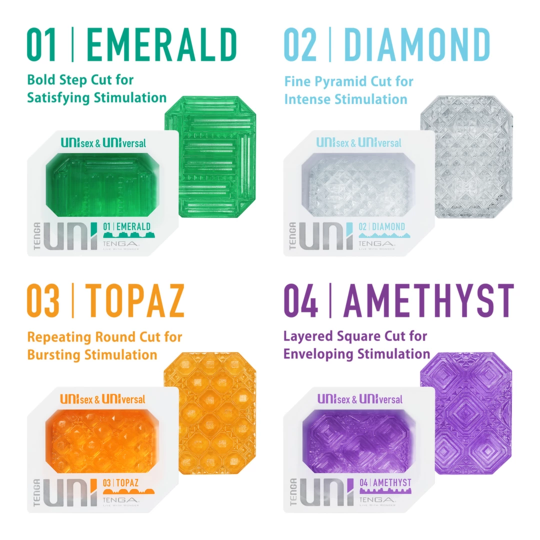 Tenga UNI Emerald universalus elastingas antgalis, daugkartinis, žalias