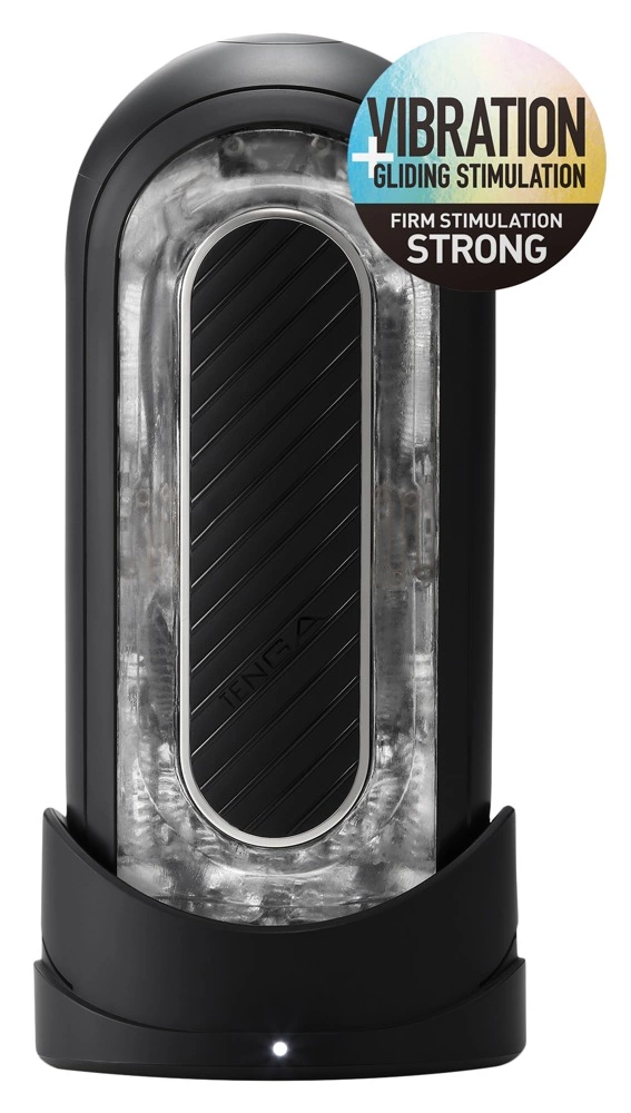 Tenga Flip Zero Gravity Electronic masturbatorius su vibracija, juodas