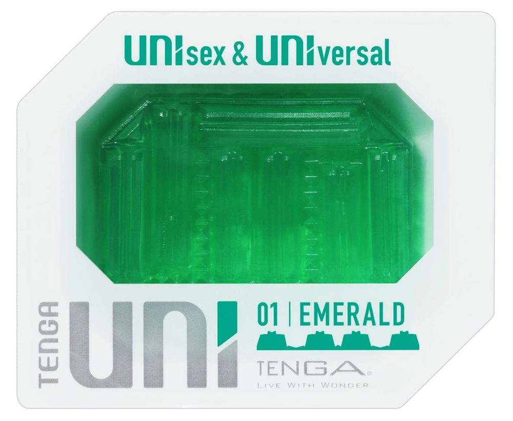 Tenga UNI Emerald vienkartinis masturbatorius, universalus antgalis, 6 cm