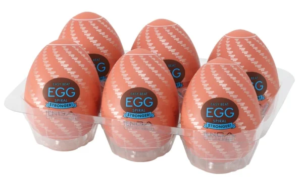 Tenga Egg Spiral Stronger vienkartinių masturbatorių rinkinys, 6 vnt.
