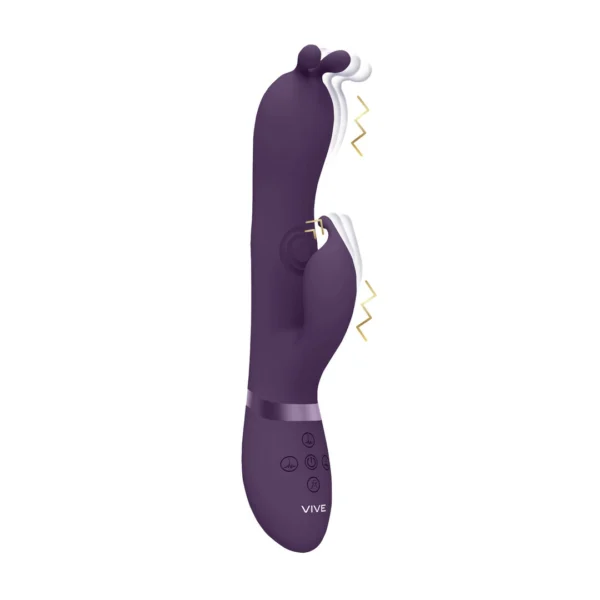 VIVE by Shots Gada rabbit tipo vibratorius su pulsuojančiu kamienu ir 3 varikliais