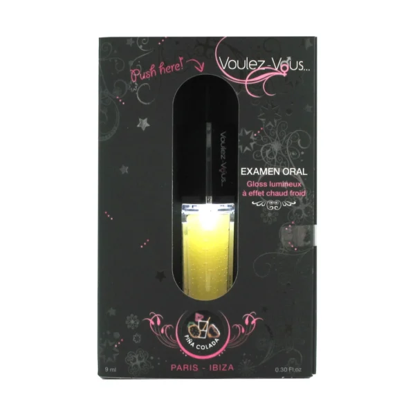 Voulez-Vous… lūpų blizgis su vėsinančiu ir šildančiu efektu, pina colada, 9 ml
