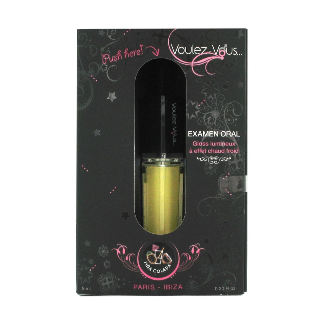 Voulez-Vous… lūpų blizgis su vėsinančiu ir šildančiu efektu, pina colada, 9 ml