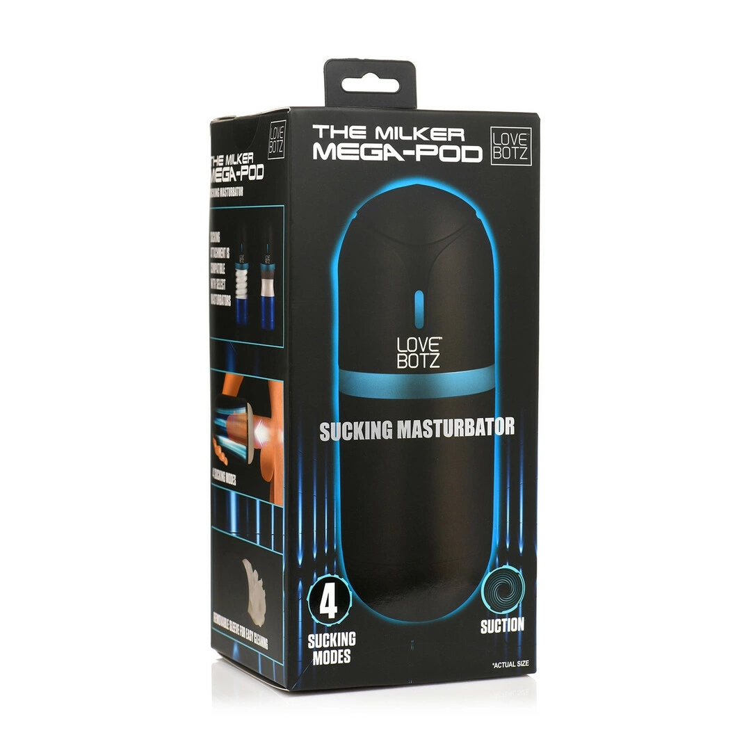 XR Brands The Milker dvipusis masturbatorius su siurbimu