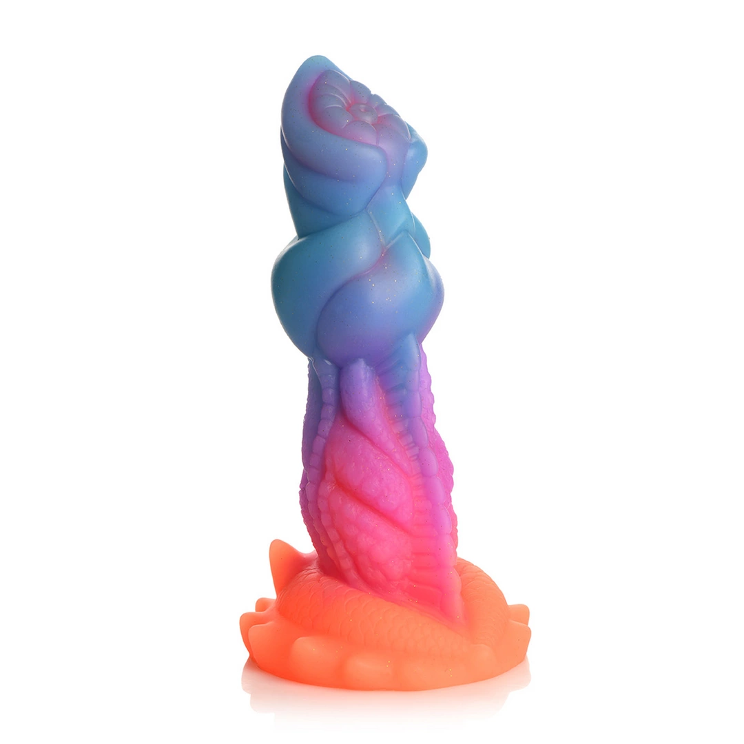 XR Brands Aqua Cock silikoninis dildo, šviečiantis tamsoje, 20 cm