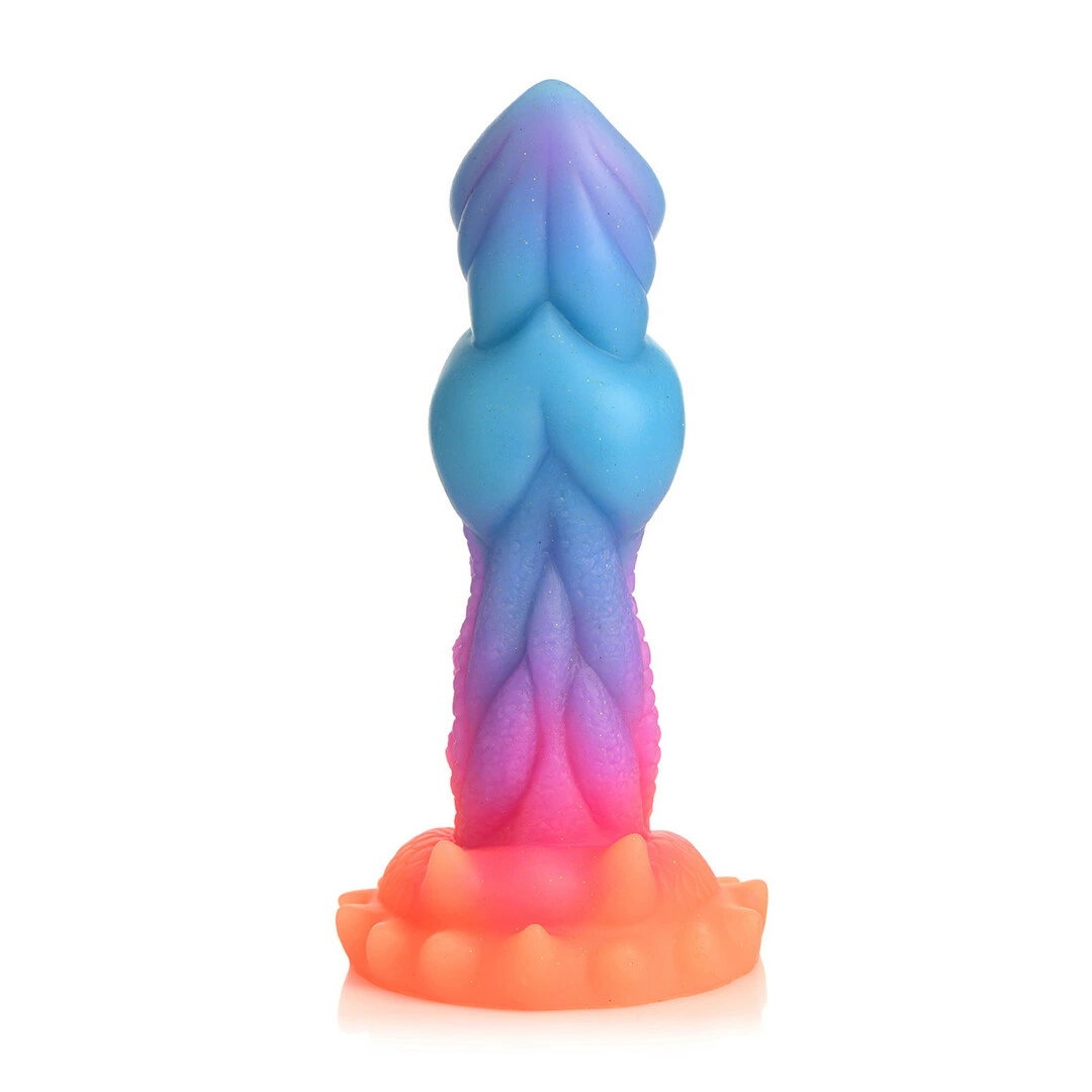 XR Brands Aqua Cock silikoninis dildo, šviečiantis tamsoje, 20 cm