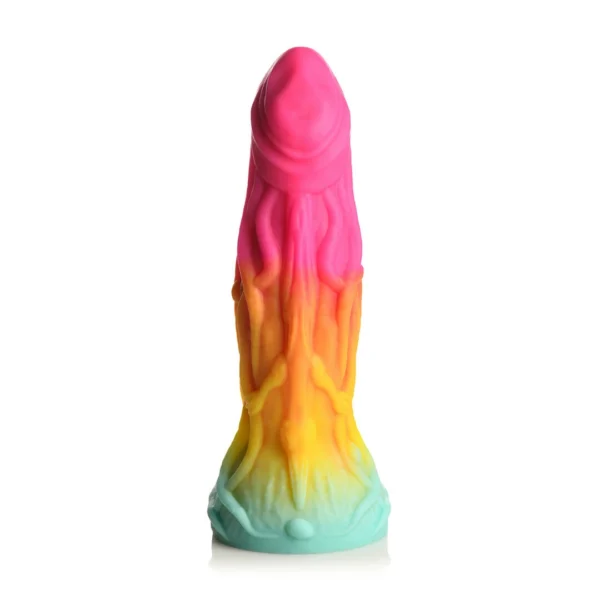 XR Brands Shape Shifter silikoninis dildo su siurbtuku, įvairiaspalvis