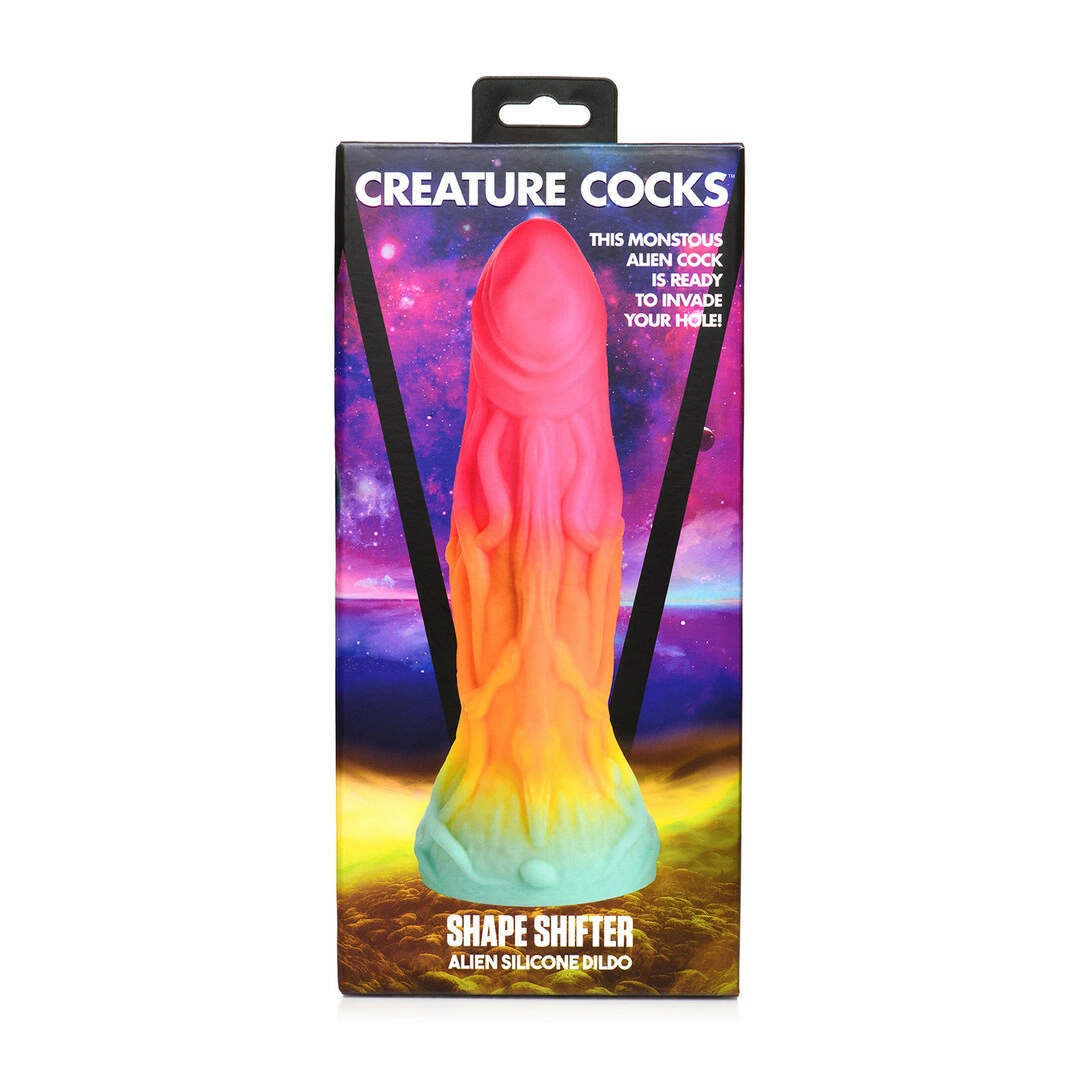 XR Brands Shape Shifter silikoninis dildo su siurbtuku, įvairiaspalvis