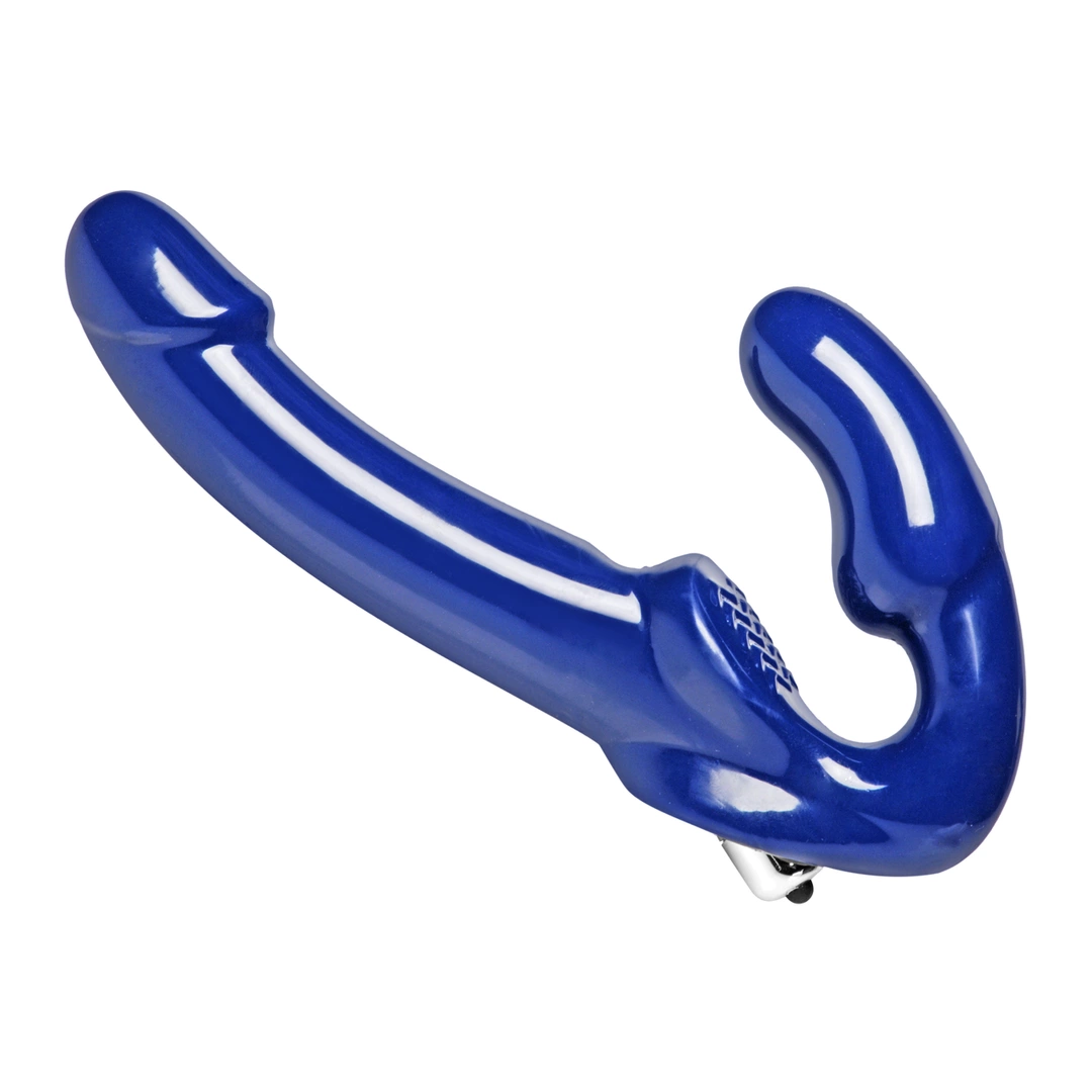 XR Brands Revolver II vibruojantis strap-on be diržų, juodas