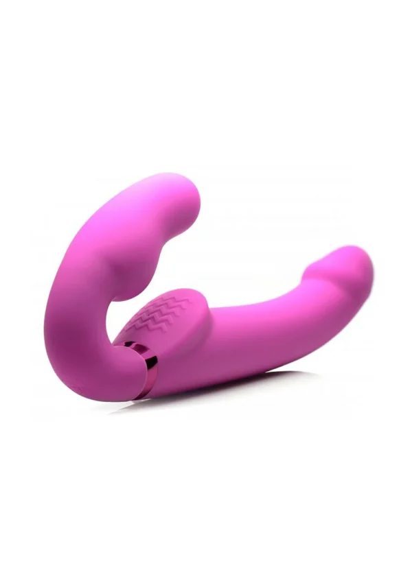XR Brands Evoke Strapless vibruojantis strap-on be diržų su pulteliu
