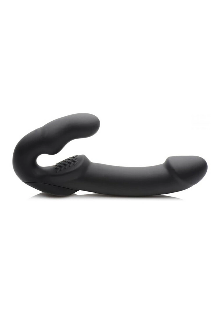 XR Brands Evoke dvipusis strap-on vibratorius be diržų, įkraunamas