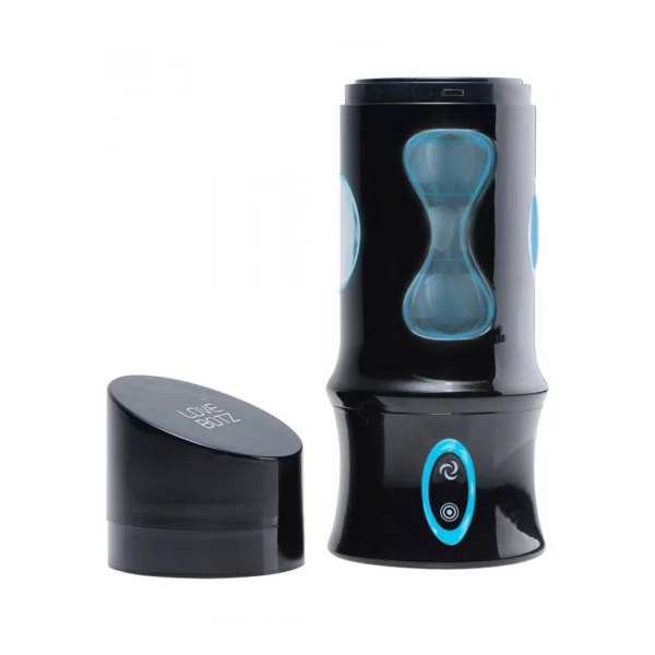 XR Brands Beat It automatinis masturbatorius su sukimu ir vibracija, juodas
