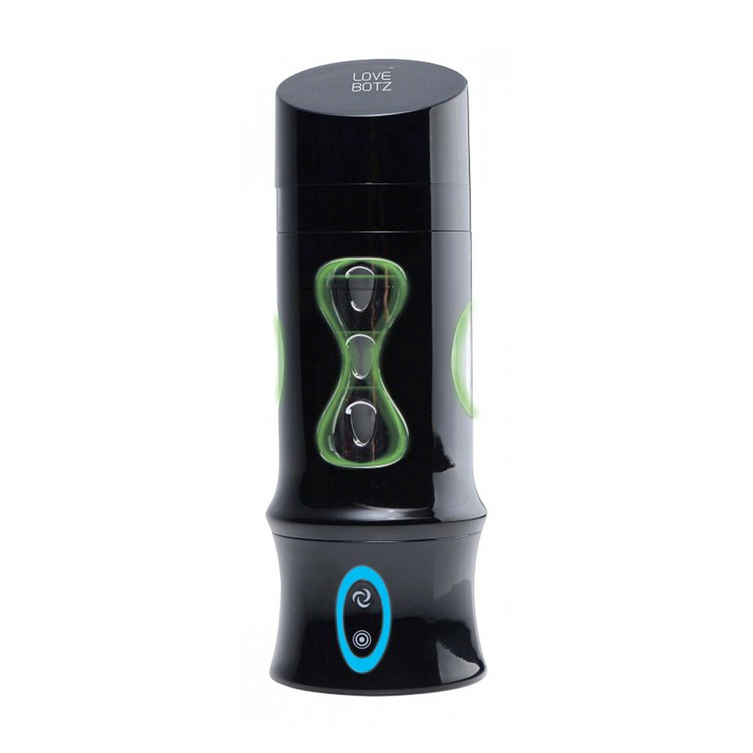 XR Brands Beat It automatinis masturbatorius su sukimu ir vibracija, juodas