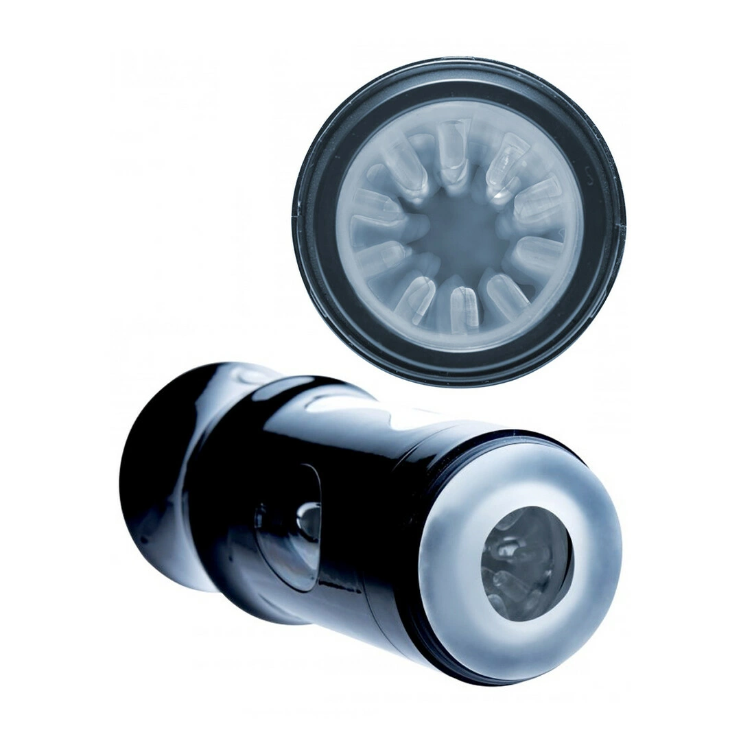 XR Brands Beat It automatinis masturbatorius su sukimu ir vibracija, juodas