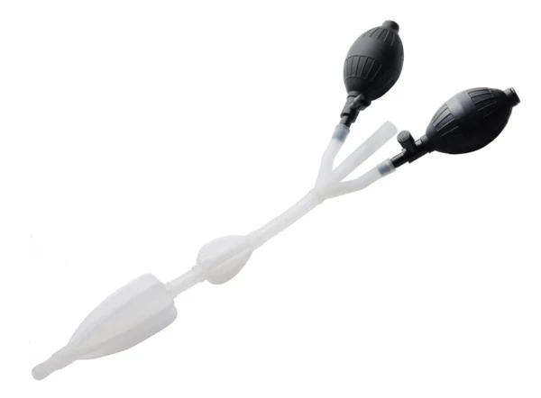 XR Brands CleanStream silikoninis intymios higienos kateteris su dviem balionėliais