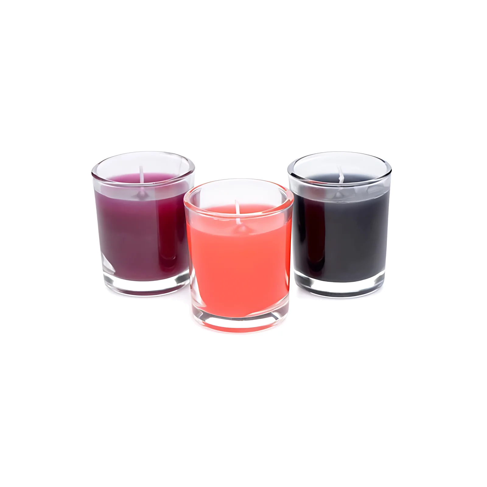XR Brands Flame Drippers masažo žvakės su žemos lydymosi temperatūros vašku, 3 vnt.