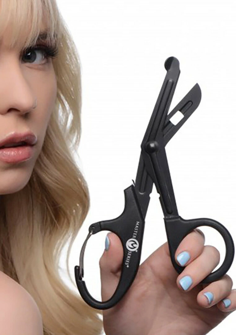 XR Brands Snip apsauginės žirklės virvėms ir juostoms, su segtuku