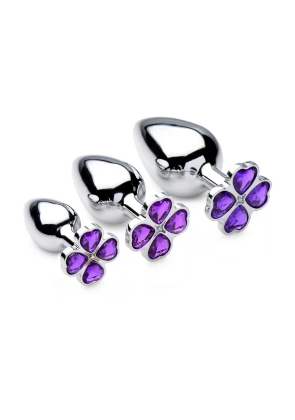 XR Brands Violet Flower aliuminiai analiniai kaiščiai, 3 vnt.
