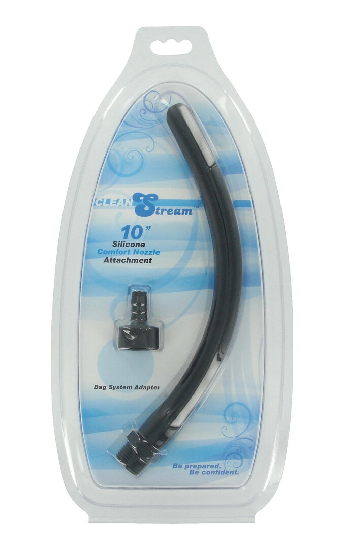 XR Brands CleanStream Comfort silikoninis intymaus dušo antgalis, juodas