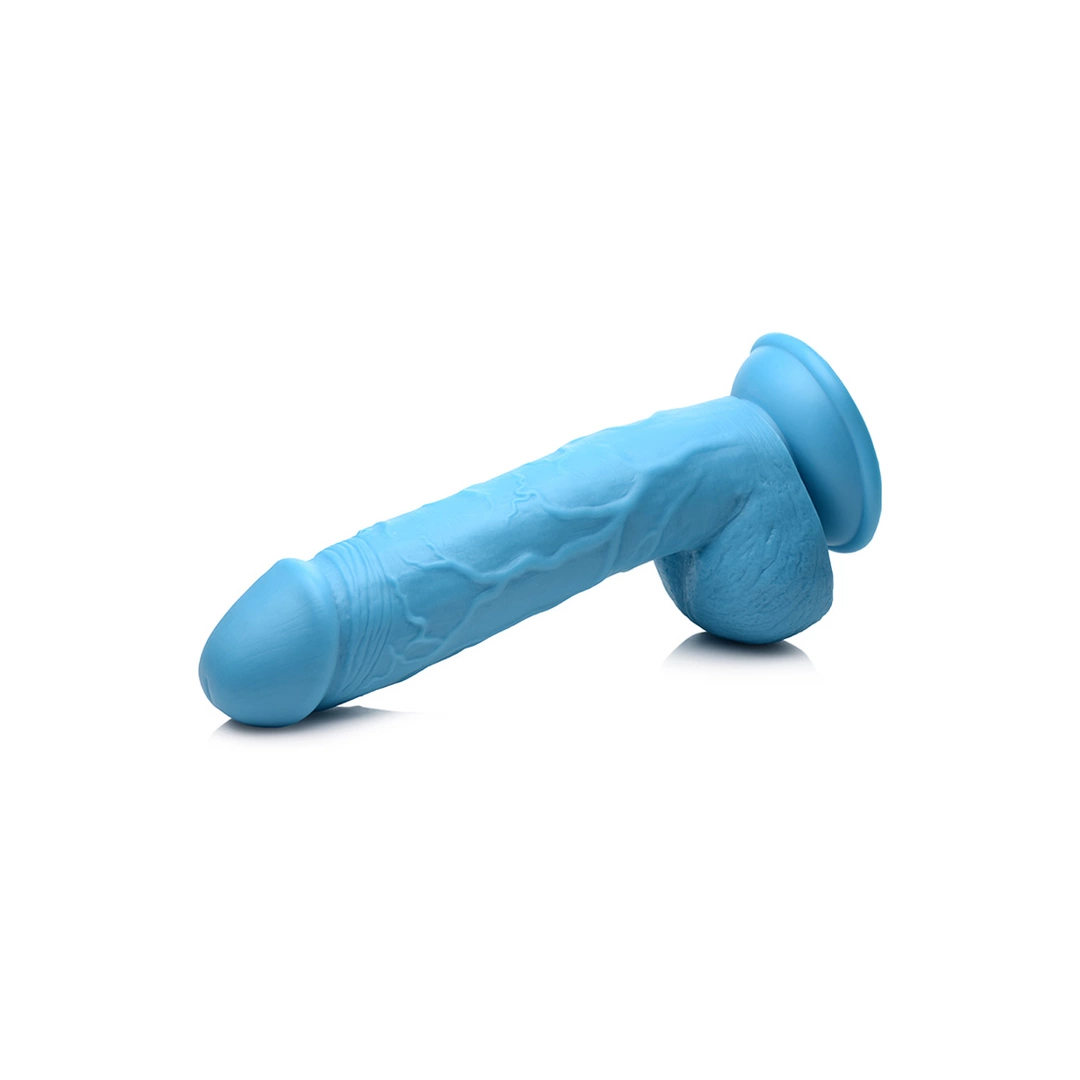 XR Brands POP realistiškas dildo su sėklidėmis ir siurbtuku, 21 cm