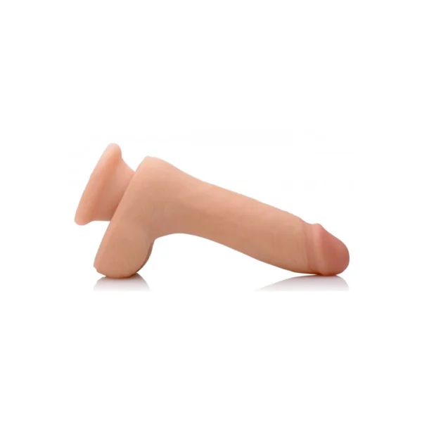 XR Brands Master Series dvigubo tankio dildo su siurbtuku, 18 cm