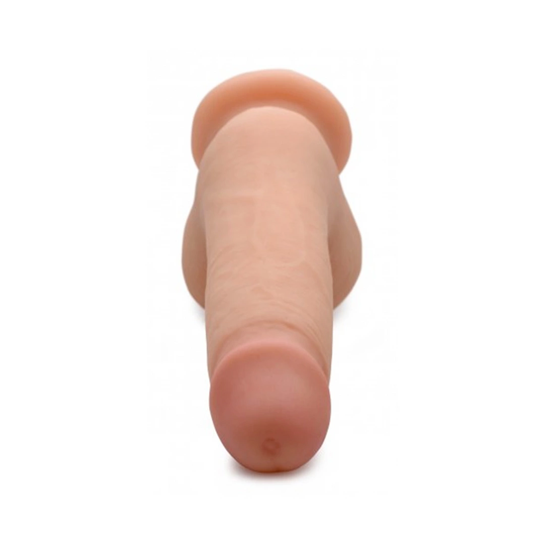 XR Brands Master Series dvigubo tankio dildo su siurbtuku, 18 cm