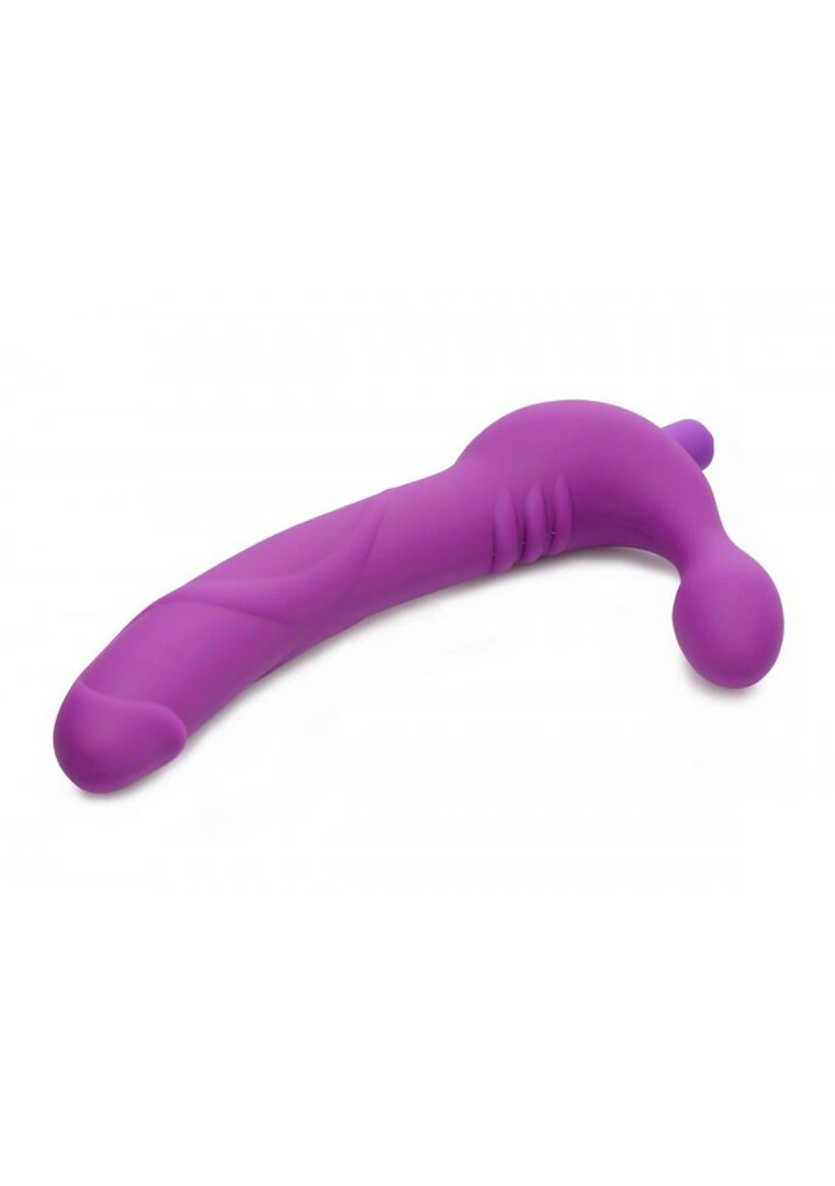 XR Brands Royal vibruojantis strap-on be diržų, juodas