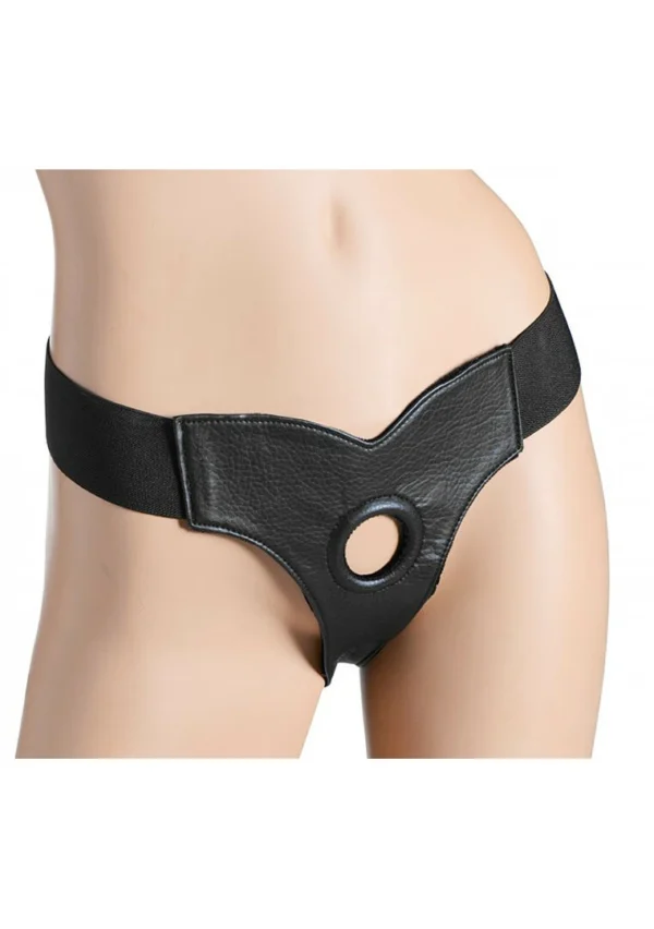 XR Brands Bella strap-on diržai su aksominiu pamušalu, juodi