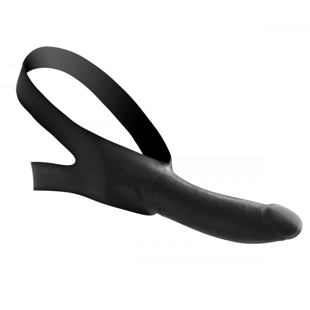 XR Brands Master Series Face Fuk strap-on burnos kamštis, juodas