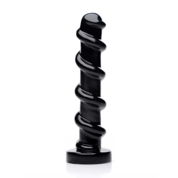 XR Brands spiralinis dildo iš PVC, juodas, 25 cm