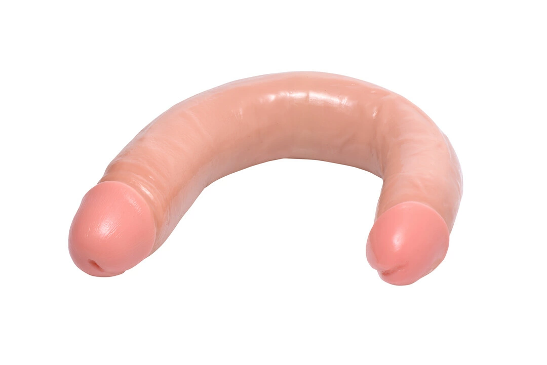 XR Brands dvipusis dildo, 44,5 cm, šviesus