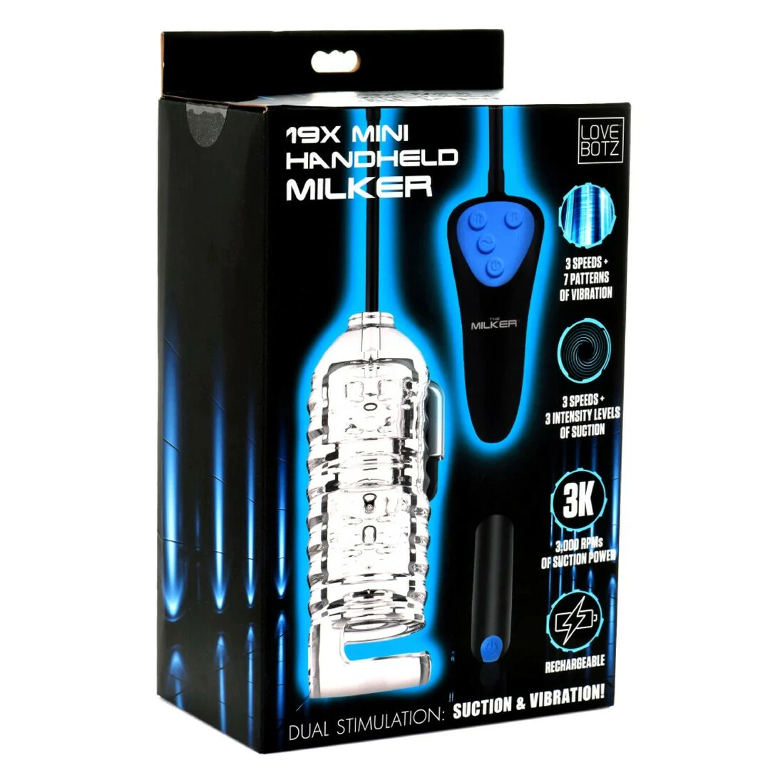 XR Brands Mini vakuuminis masturbatorius su vibracija ir pulteliu, juodas