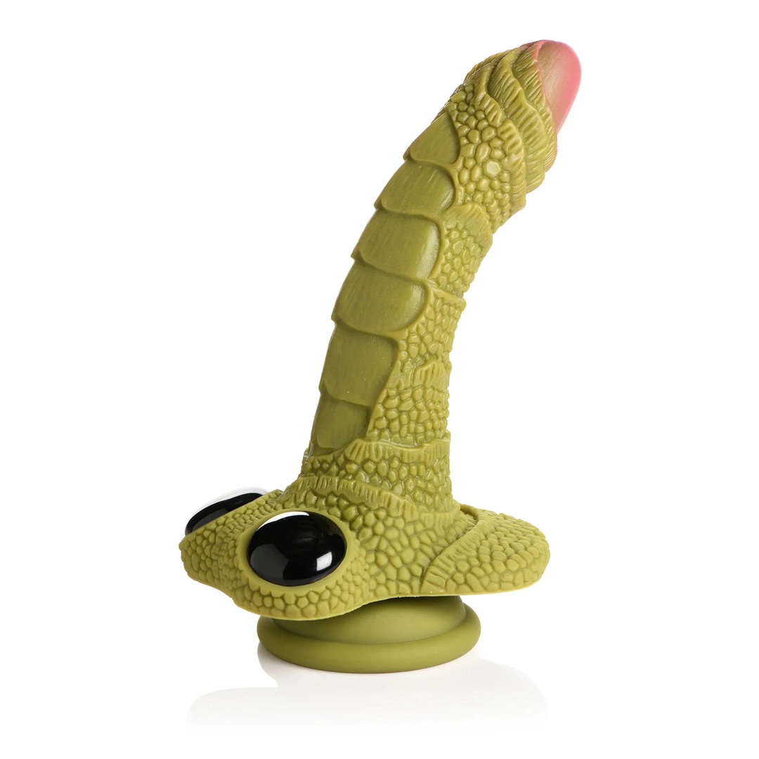 XR Brands Creature Cocks fantazijos dildo su žvynų reljefu ir plačiu pagrindu