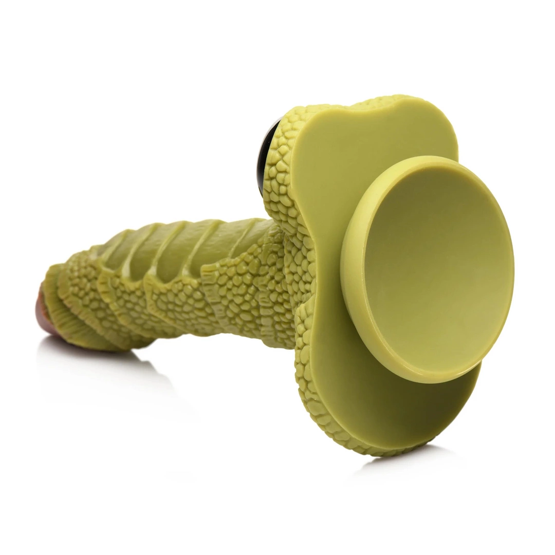XR Brands Creature Cocks fantazijos dildo su žvynų reljefu ir plačiu pagrindu