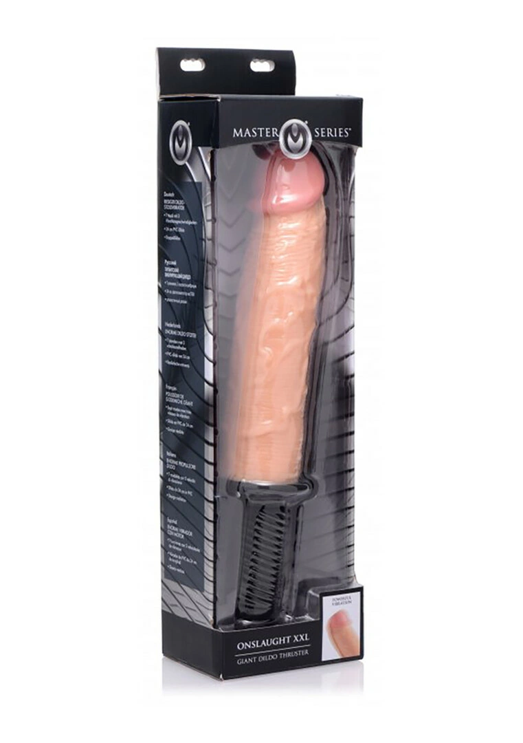 XR Brands XXL vibratorius su stūmimo judesiu ir rankena