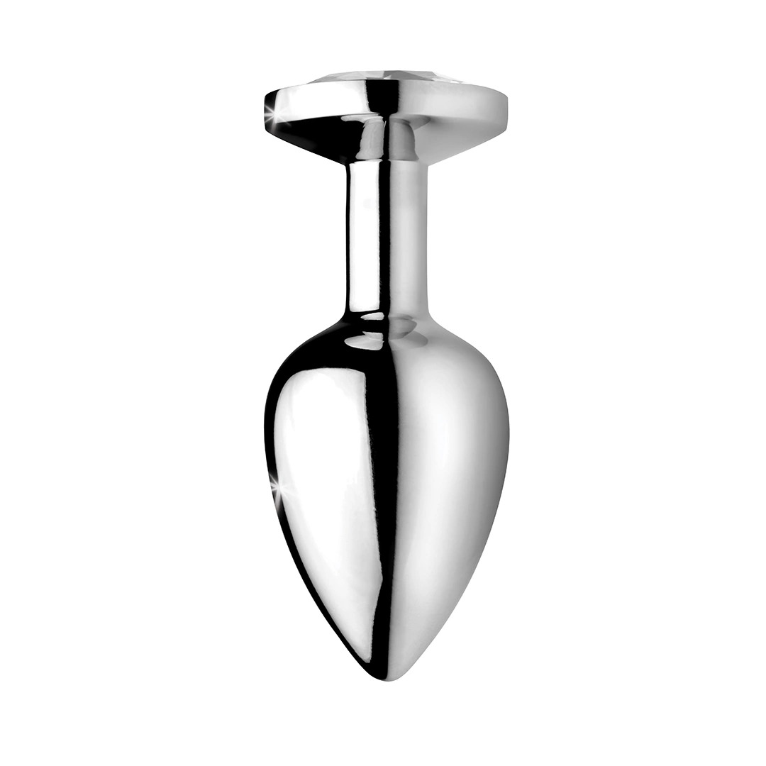 XR Brands Booty Sparks aliuminis analinis kaištis su kristalu, S, sidabrinis