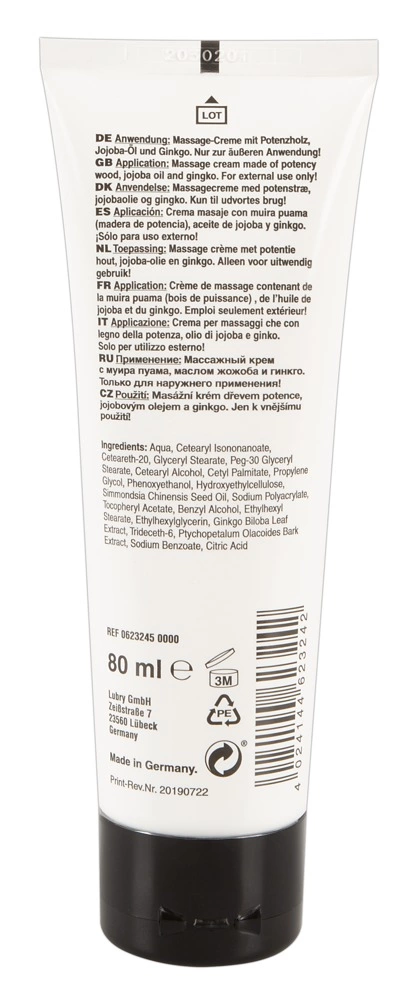 Intymios priežiūros kremas vyrams su ginkmedžio ekstraktu ir jojoba, 80 ml