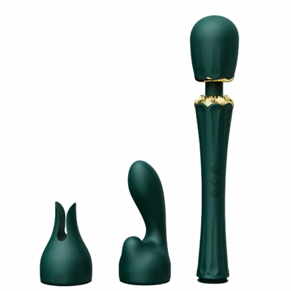 Zalo Kyro wand masažuoklis su 2 antgaliais, Turquoise Green