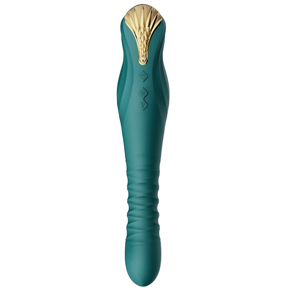 ZALO King PowerThrust vibratorius su stūmimo judesiu, valdomas programėle, Turquoise Green