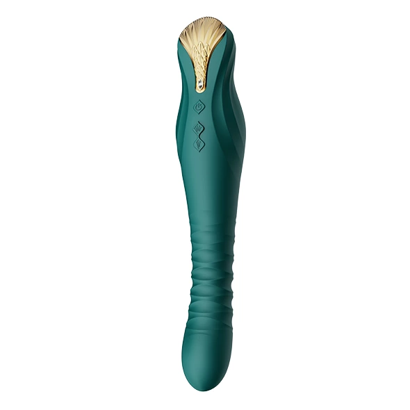 ZALO King PowerThrust vibratorius su stūmimo judesiu, valdomas programėle, Turquoise Green