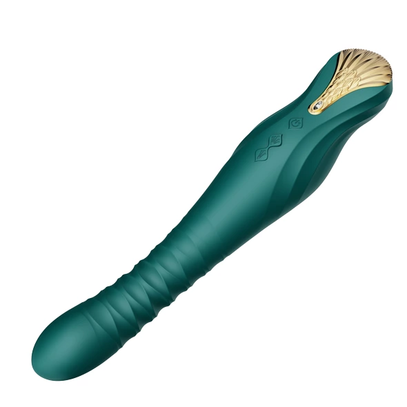 ZALO King PowerThrust vibratorius su stūmimo judesiu, valdomas programėle, Turquoise Green