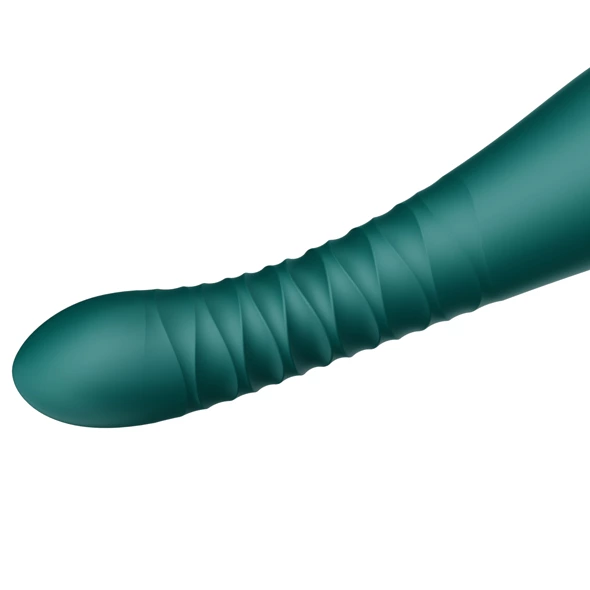 ZALO King PowerThrust vibratorius su stūmimo judesiu, valdomas programėle, Turquoise Green